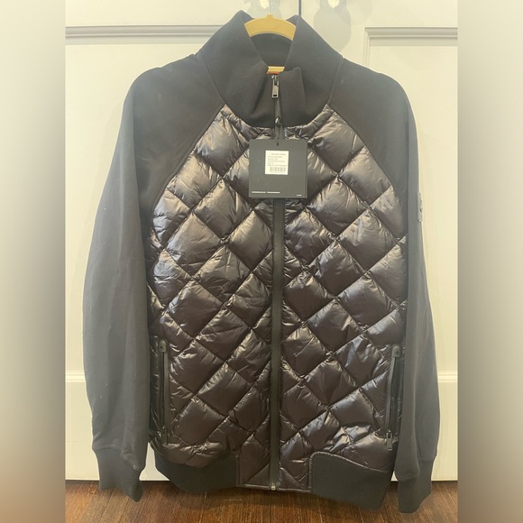 NWT Men’s Moose Knuckles Hoyt bomber black zip up jacket. Puffer/sweater - Picture 2 of 7